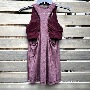 Lululemon 2-for-1 Built in Bra Tank Top Plum Purple Bordeaux Burgundy Size 6
